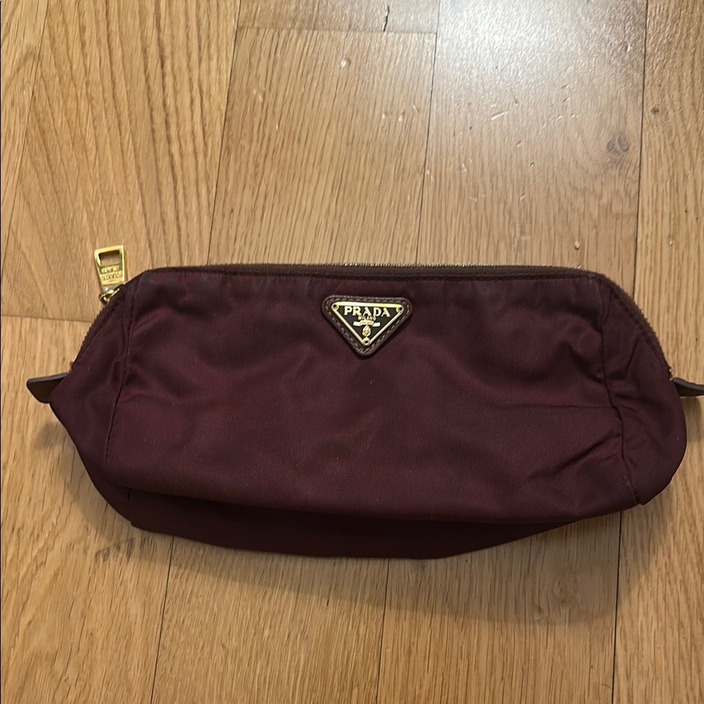 Prada Burgundy Cosmetic Pouch